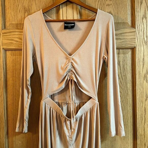 KITTENISH Ribbed Knit Essential Cut Out Jumpsuit - Picture 3 of 10